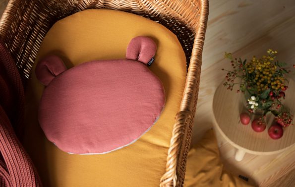 Poduszka miś Poofi,Teddy Bear Pillow Organic Mustard Color Mood