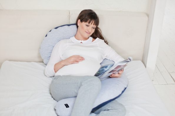 Pregnancy Pillow Cotton Grey Blue Pure